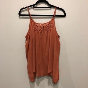 Cold Shoulder Dark Orange Long Sleeve Top S